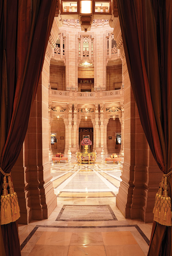 The central dome is said to be modelled on that of the Taj Mahal